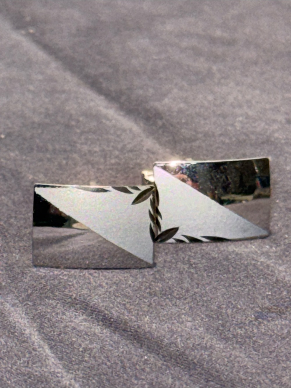 VINTAGE GENTRY STERLING SILVER RECTANGULAR CUFFLINKS RARE 1901 MID CENTURY MCM